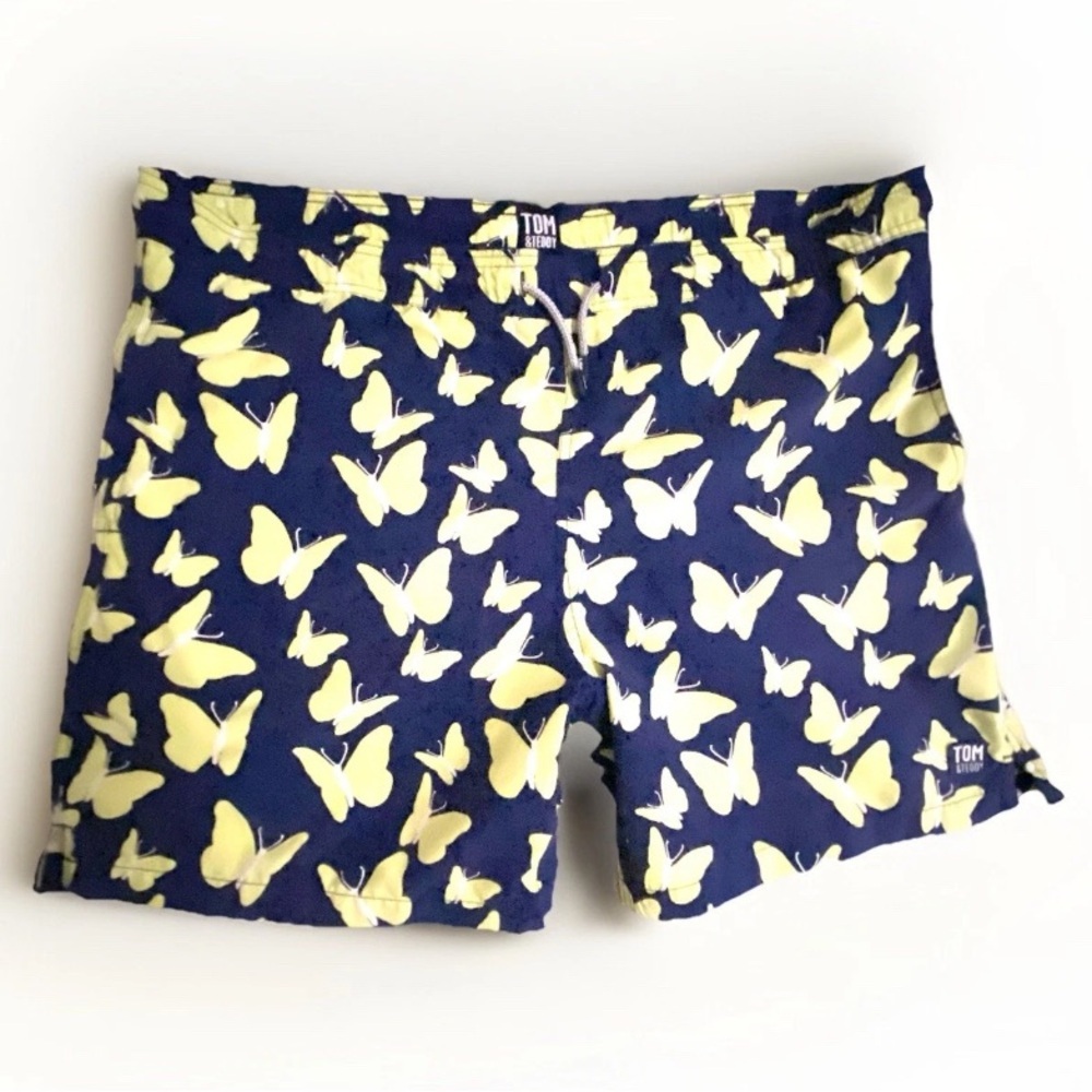 Tom And Teddy Butterfly Swim trunks‎ Men XL drawstring beach vacation pool Line